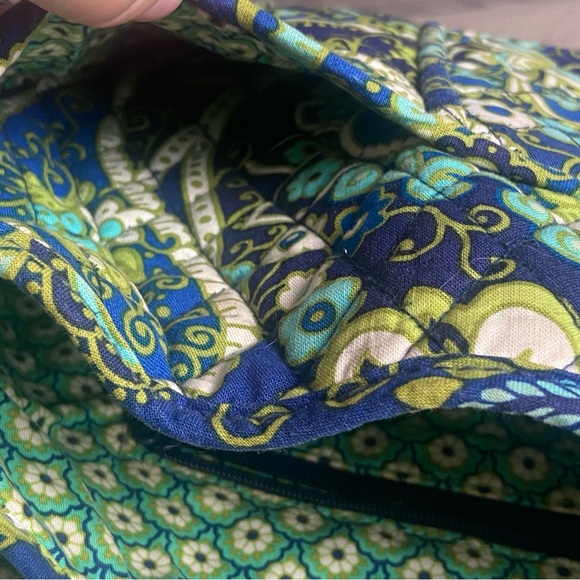Vera Bradley Rhythm & Blues Saddle Up Crossbody Bag Womens Blue Green Quilted - Picture 5 of 16
